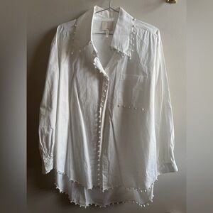 Anthropologie - MeMeMe Embellished Button Down Tunic
